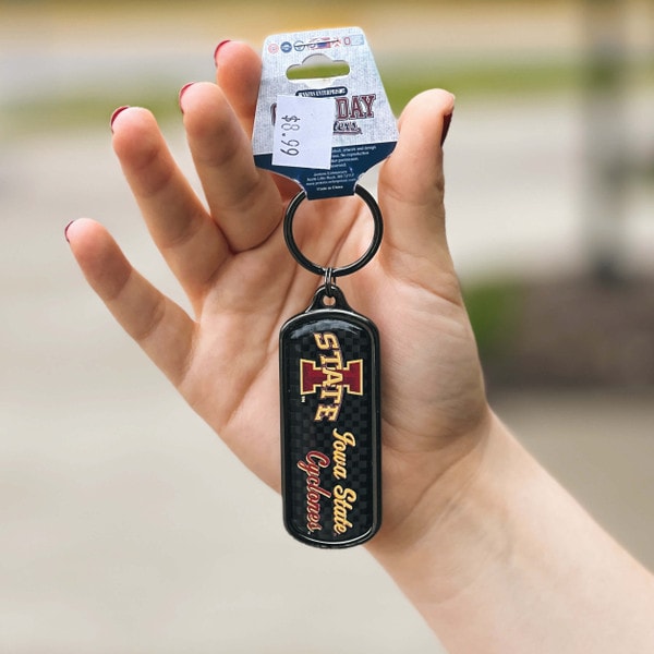 I-State Cyclones Carbon Fiber Oblong Keychain (3"x1")